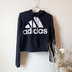 Adidas Kids Black Trefoil Logo Hoodie sz L